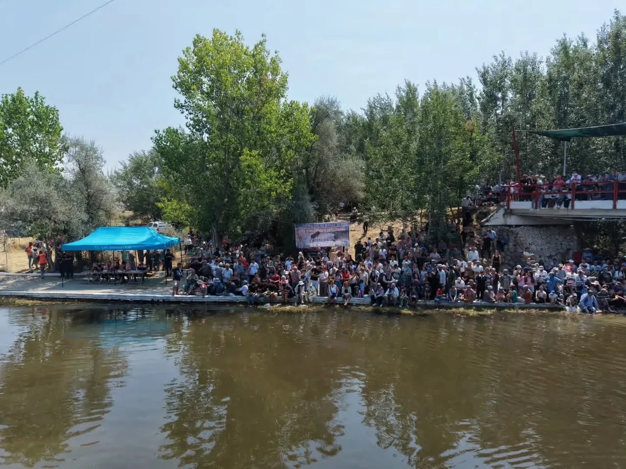 Tam 853 yıldır aynı geleneğe devam ediyorlar! Birinci olmak için koyun sürüleriyle suya girdiler