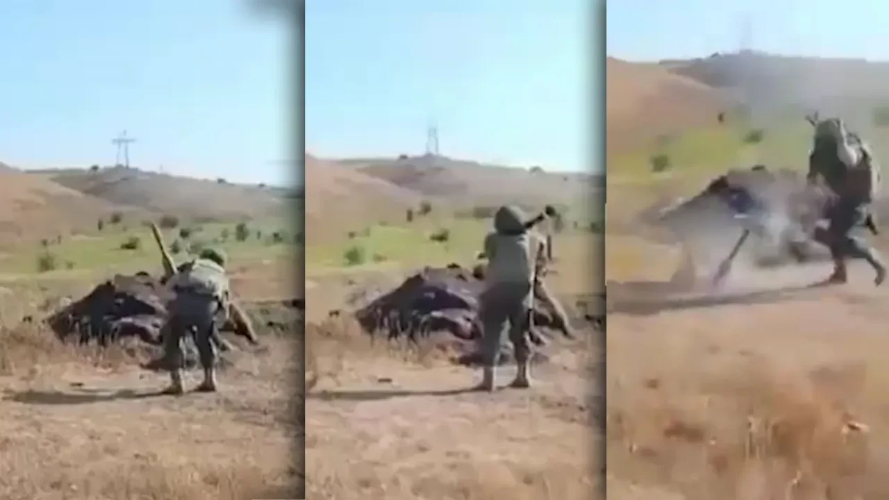 Acemi Rus askeri neredeyse kendini roketatarla paramparça ediyordu
