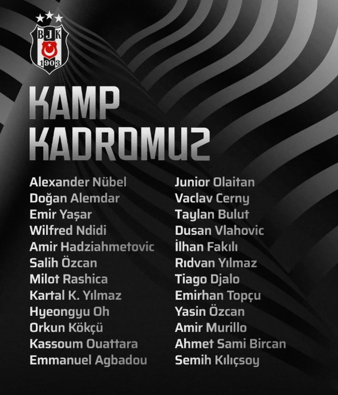 Beşiktaş duyurdu! Yıldız isim kafilede yok