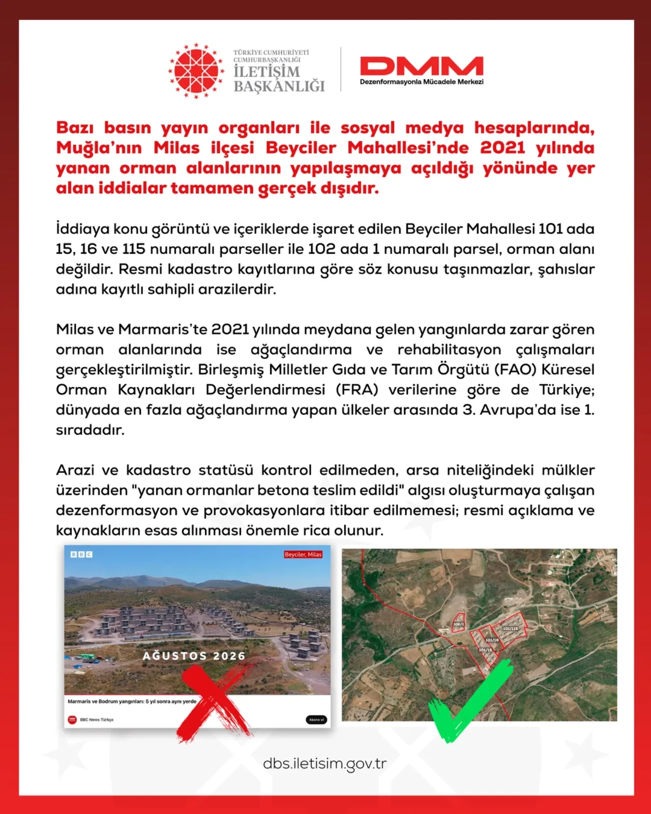 DMM'den 'Yanan ormanlık alanlara villalar yapıldı' iddialarına cevap