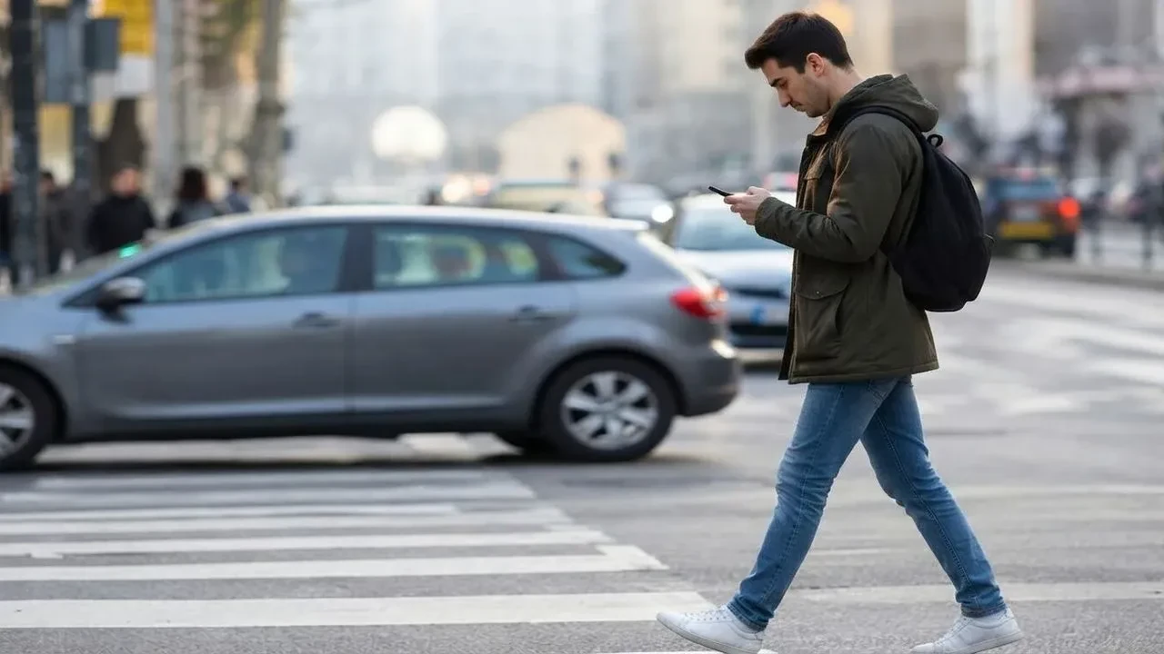 Karşıdan karşıya geçerken cep telefonuna bakan para cezası ödeyecek!
