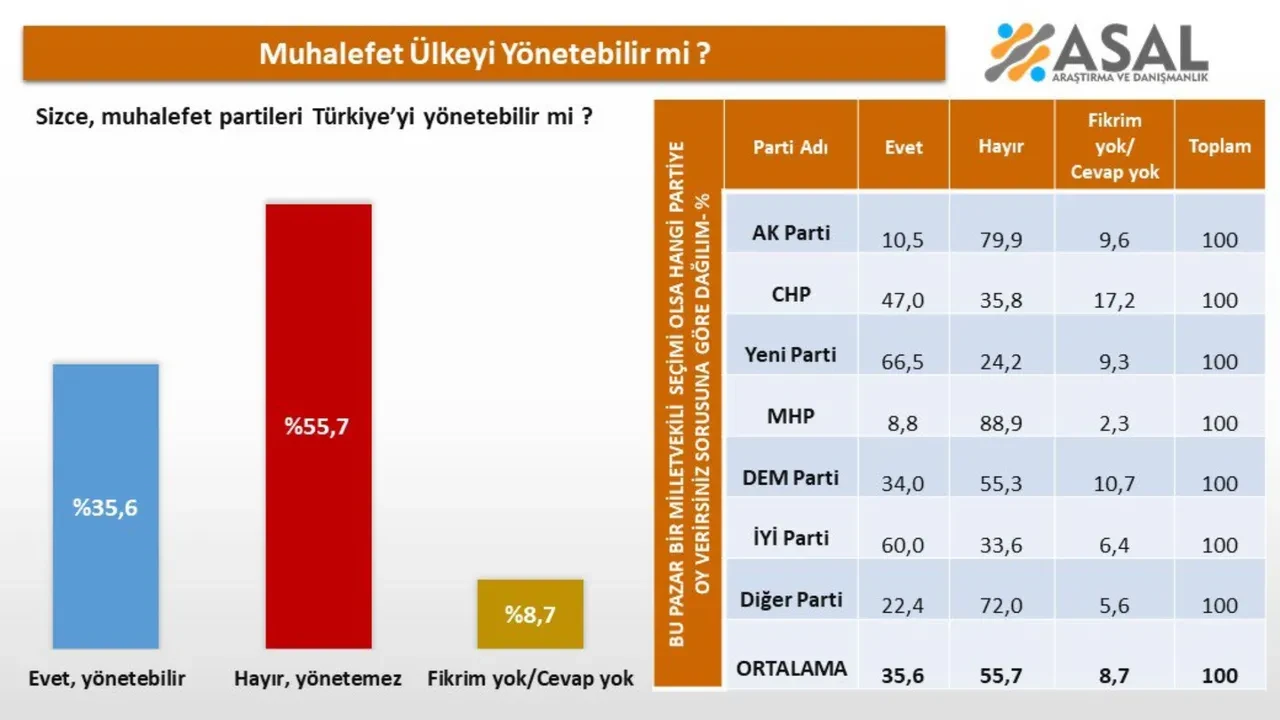 'Muhalefet Türkiye'yi yönetebilir mi?' Son anketten çarpıcı sonuçlar