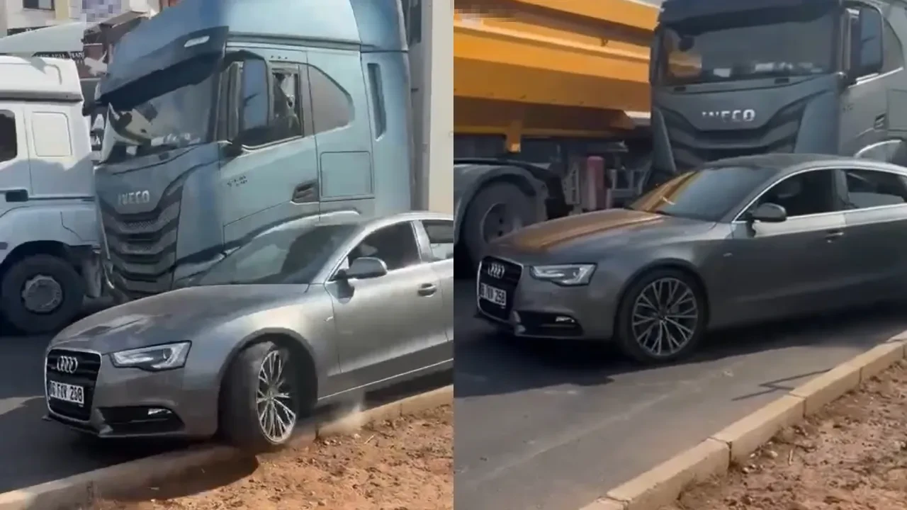 Kaza sonrası ortalık karıştı! Tır şoförü, camını kıran sürücünün aracına çarpıp kaçtı