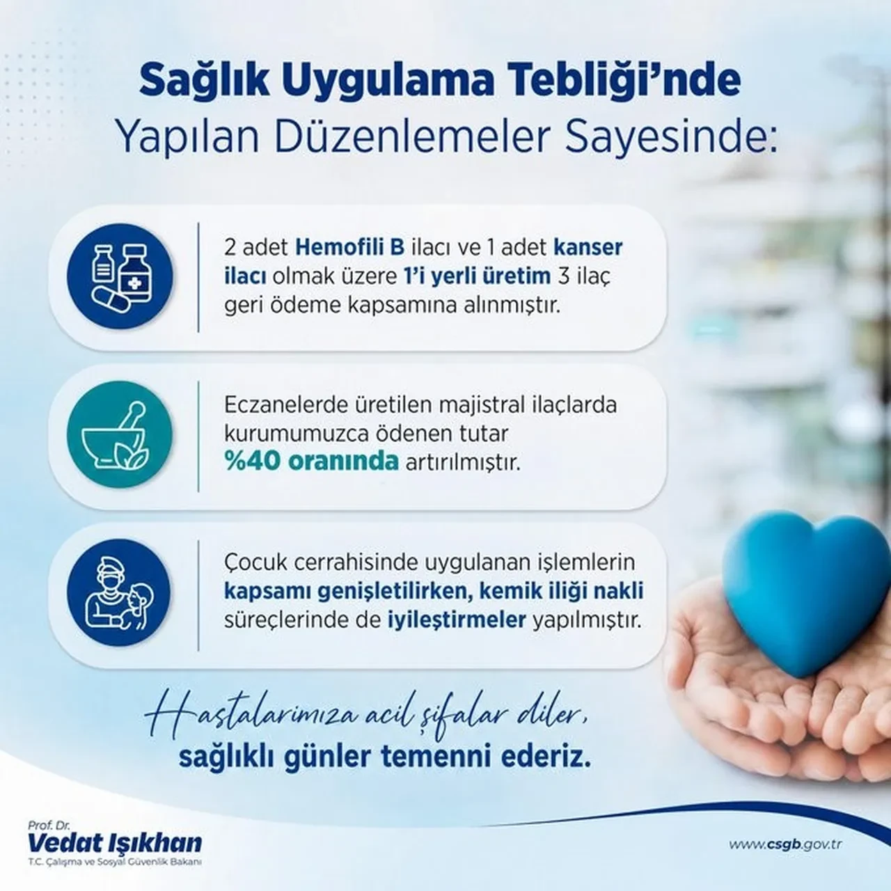 Bakan Işıkhan müjdeyi verdi: Üç kritik ilaç daha SGK geri ödeme listesine alındı