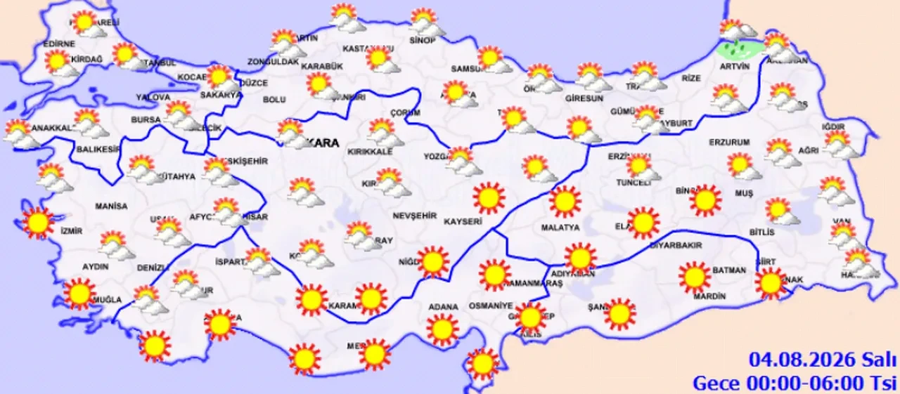 3 Ağustos 2026 hava durumu | Meteoroloji'den hem yağış hem sıcaklık uyarısı: Doğu’da 44 derece, Kuzeyde gök gürültülü sağanak!