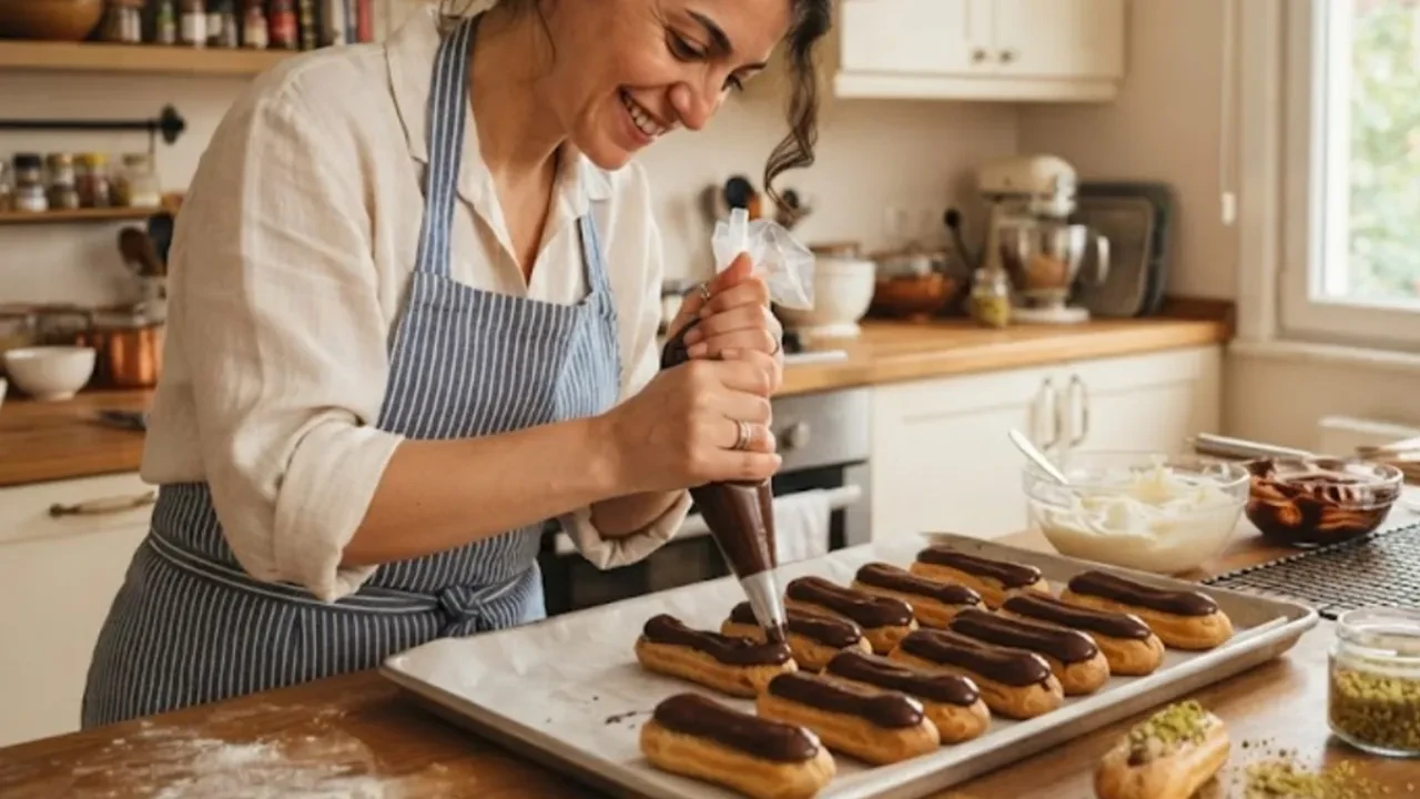 MasterChef usulü lezzeti şahane ekler tarifi! Kreması taptaze, orjinal pastane tadında! 