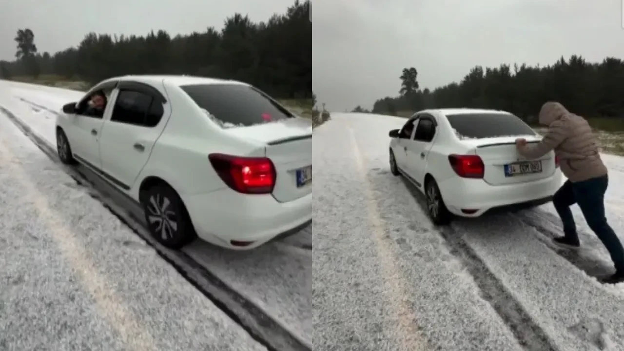 Kars’ta yaz ayında kış sürprizi! Araçlar yollarda mahsur kaldı, ortalık beyaza büründü