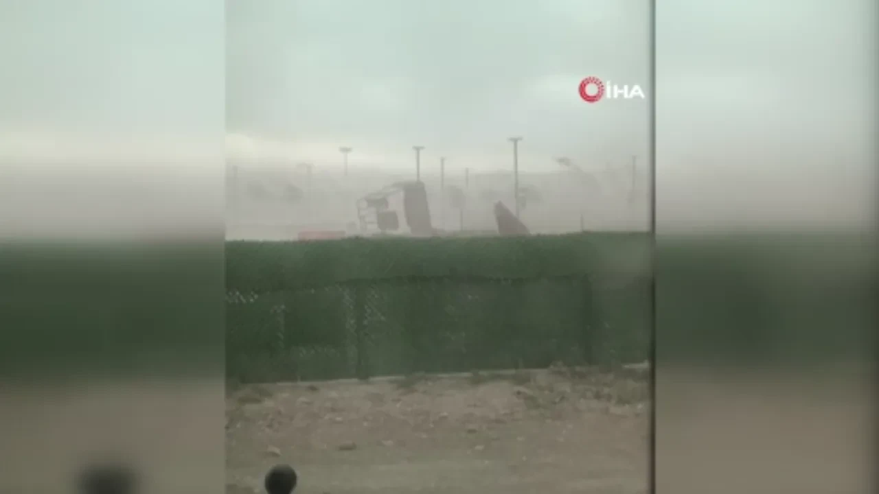 Van’da şiddetli fırtına! Ağaçlar ve kamelyalar devrildi