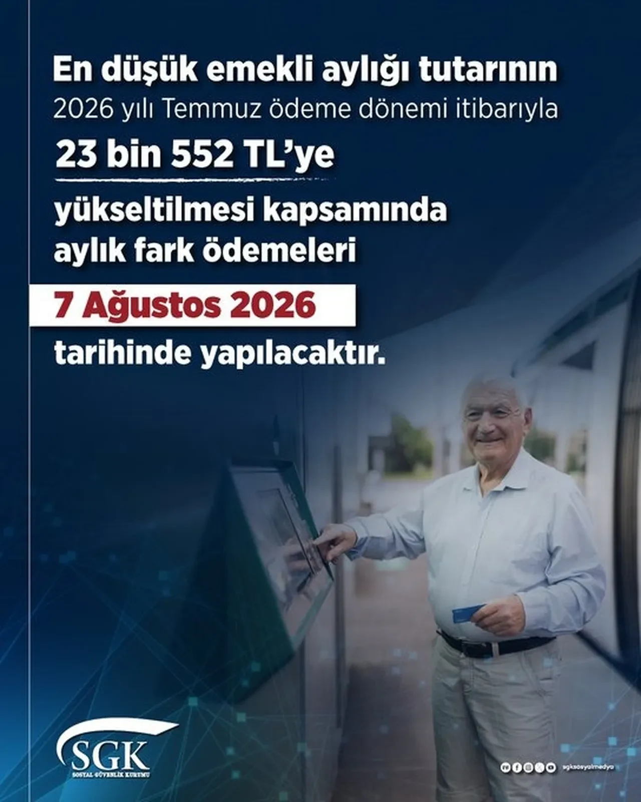 Emeklilerin fark ödemesi için tarih belli oldu! 7 Ağustos'ta hesaplara yatacak 