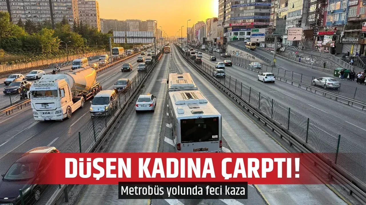 DÜŞEN KADINA ÇARPTI!