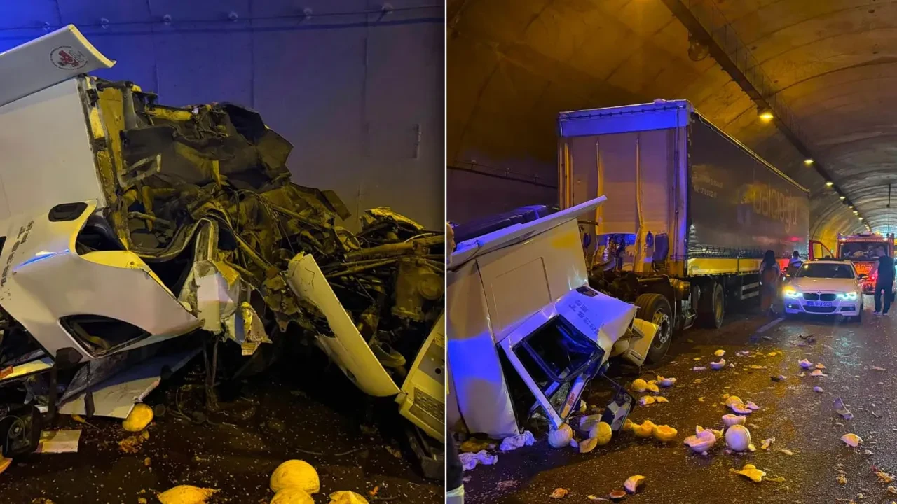 Tünelde feci kaza: Tırın kupası dorseden ayrıldı