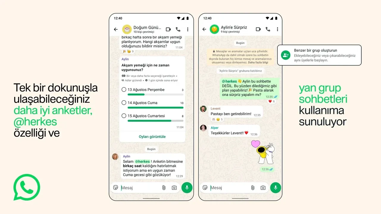 WhatsApp grup sohbetlerine beklenen özellik geldi: Tek etiketle herkese bildirim
