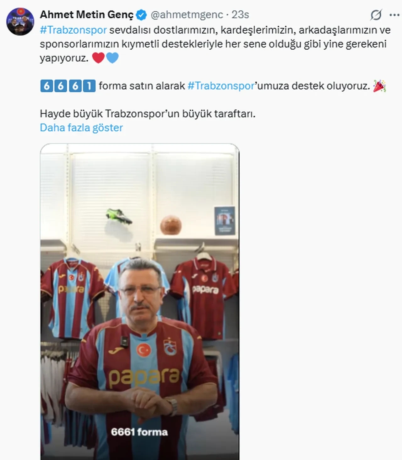 Trabzon Büyükşehir Belediyesi'nden Salah forması kampanyası iddialarına cevap