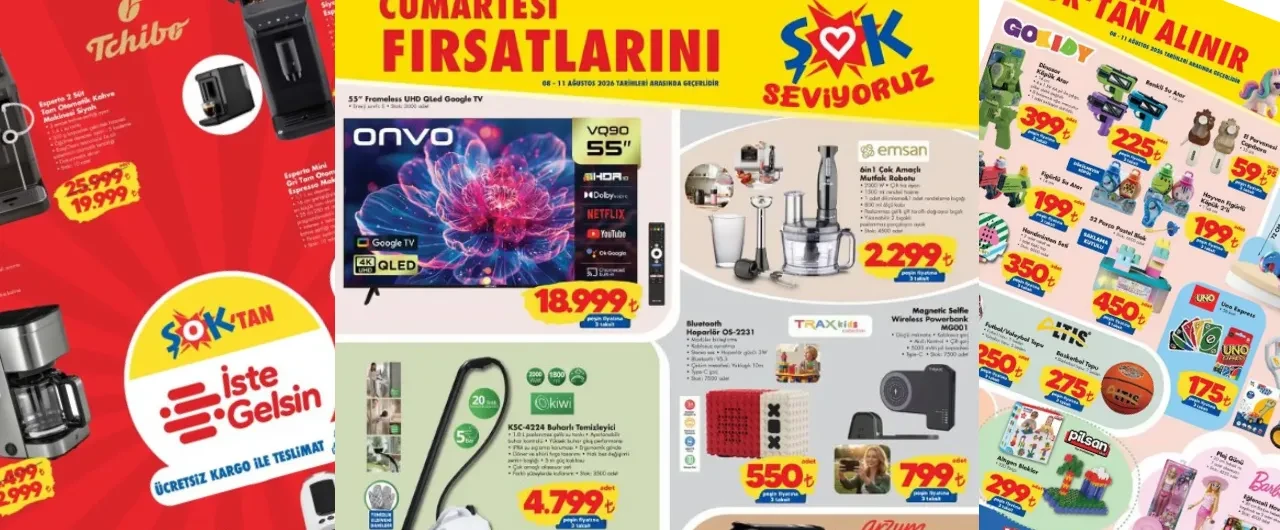 8-11 Ağustos ŞOK Aktüel Kataloğu 2026! Buharlı temizleyici, mutfak robotu, kahve makinesi ve elektrikli tencere geliyor