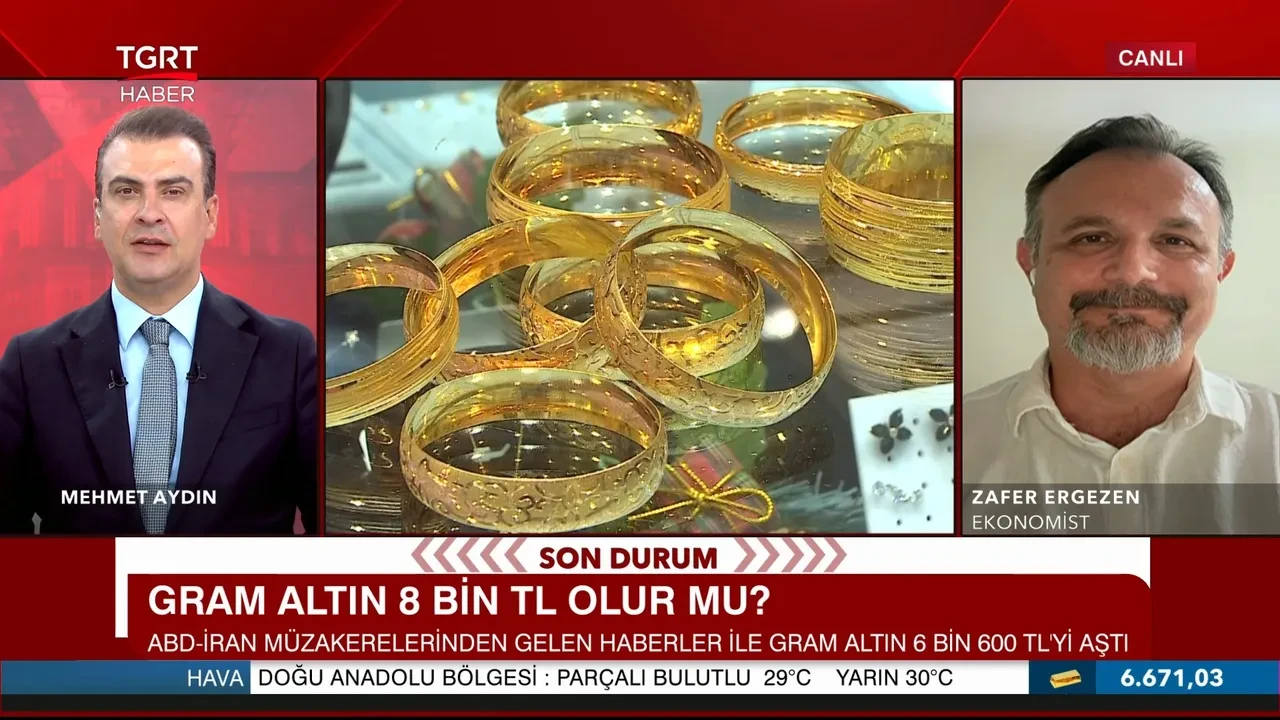 Gram altın 8000 lirayı görecek mi? Zafer Ergezen TGRT canlı yayınında açıkladı
