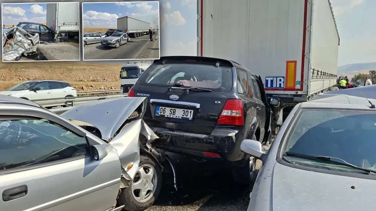 Anız yangını yüzünden 13 araçlık zincirleme trafik kazası: Yaralılar var!