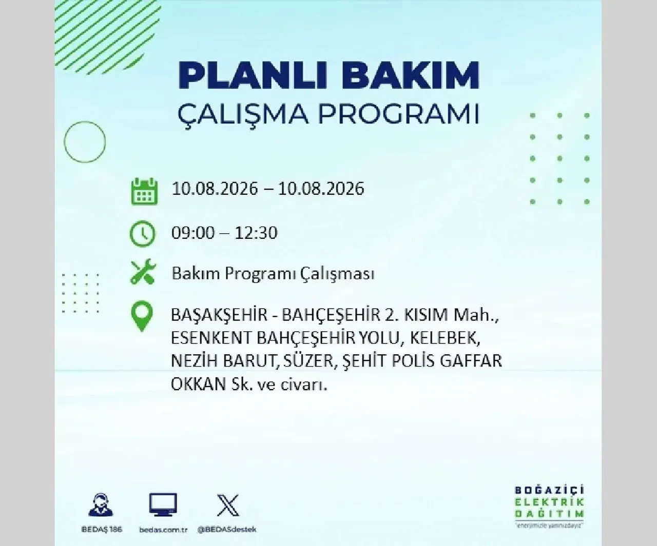 10 Ağustos 2026 İstanbul elektrik kesintileri | BEDAŞ açıkladı: 22 ilçede 9 saatlik elektrik kesintisi uygulanacak