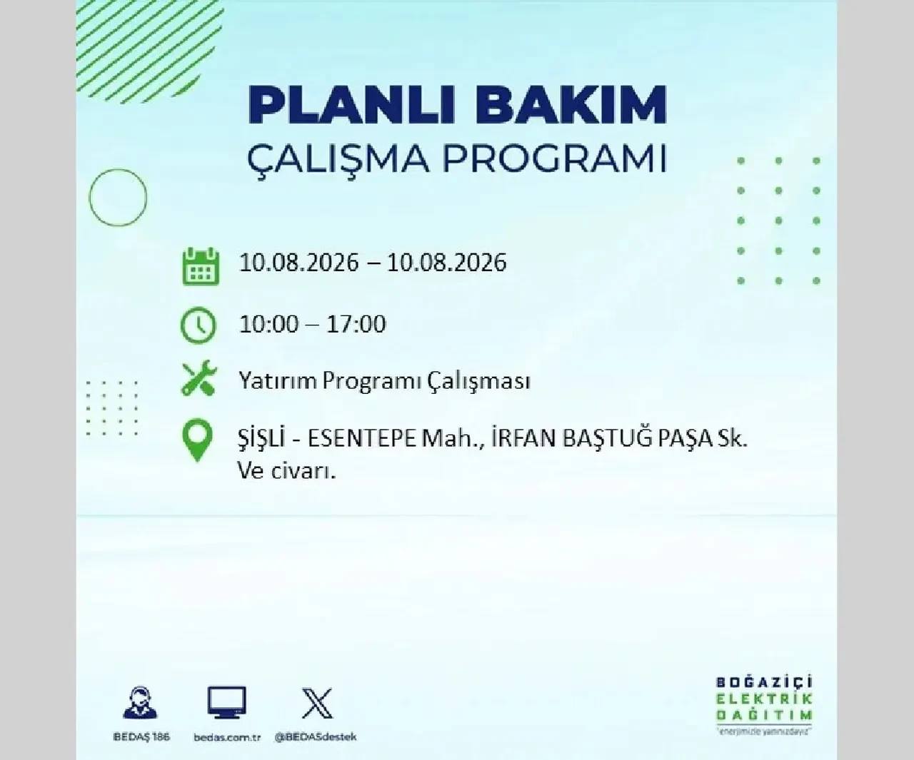 10 Ağustos 2026 İstanbul elektrik kesintileri | BEDAŞ açıkladı: 22 ilçede 9 saatlik elektrik kesintisi uygulanacak