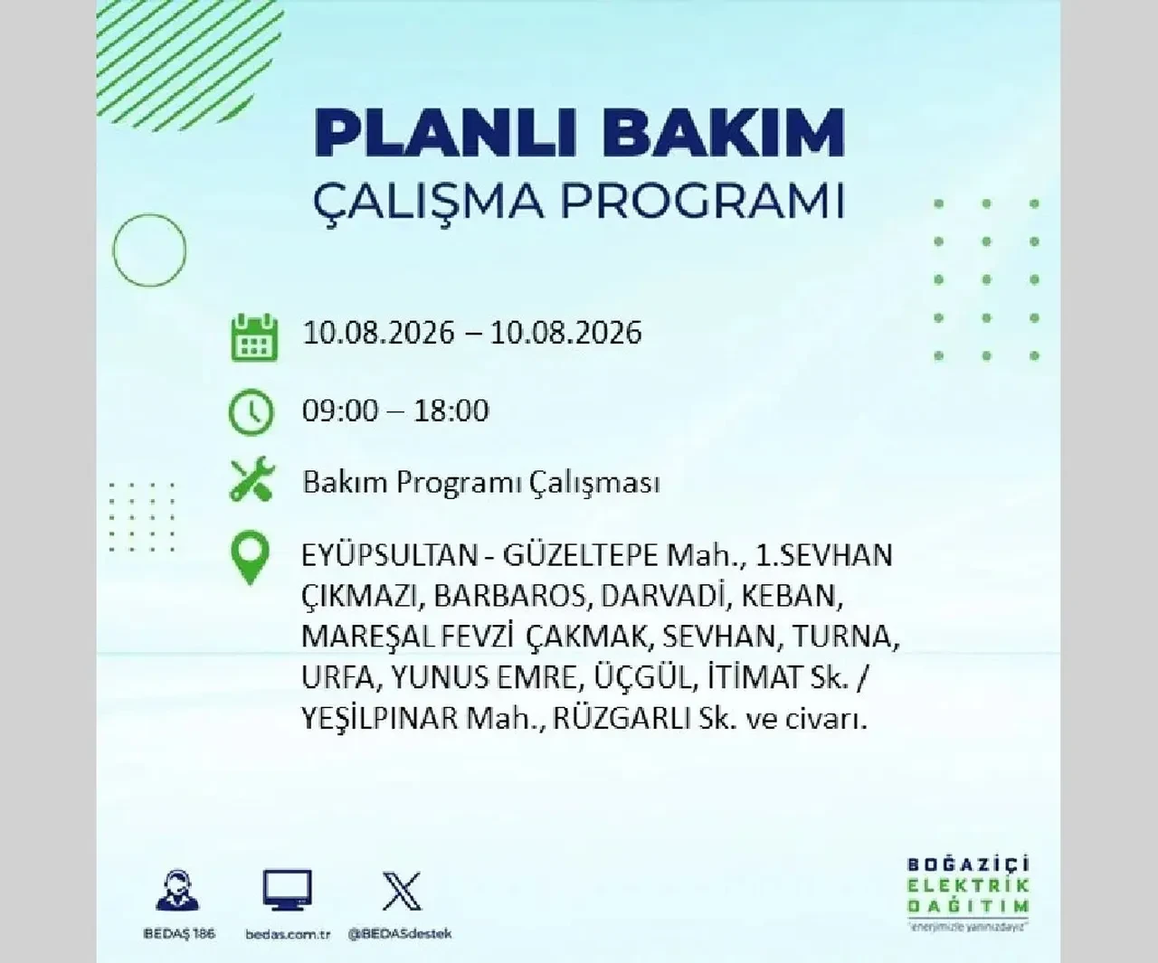 10 Ağustos 2026 İstanbul elektrik kesintileri | BEDAŞ açıkladı: 22 ilçede 9 saatlik elektrik kesintisi uygulanacak