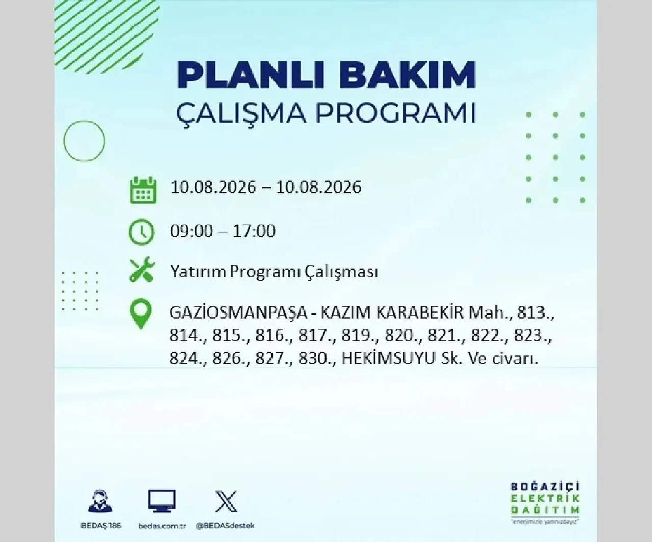 10 Ağustos 2026 İstanbul elektrik kesintileri | BEDAŞ açıkladı: 22 ilçede 9 saatlik elektrik kesintisi uygulanacak
