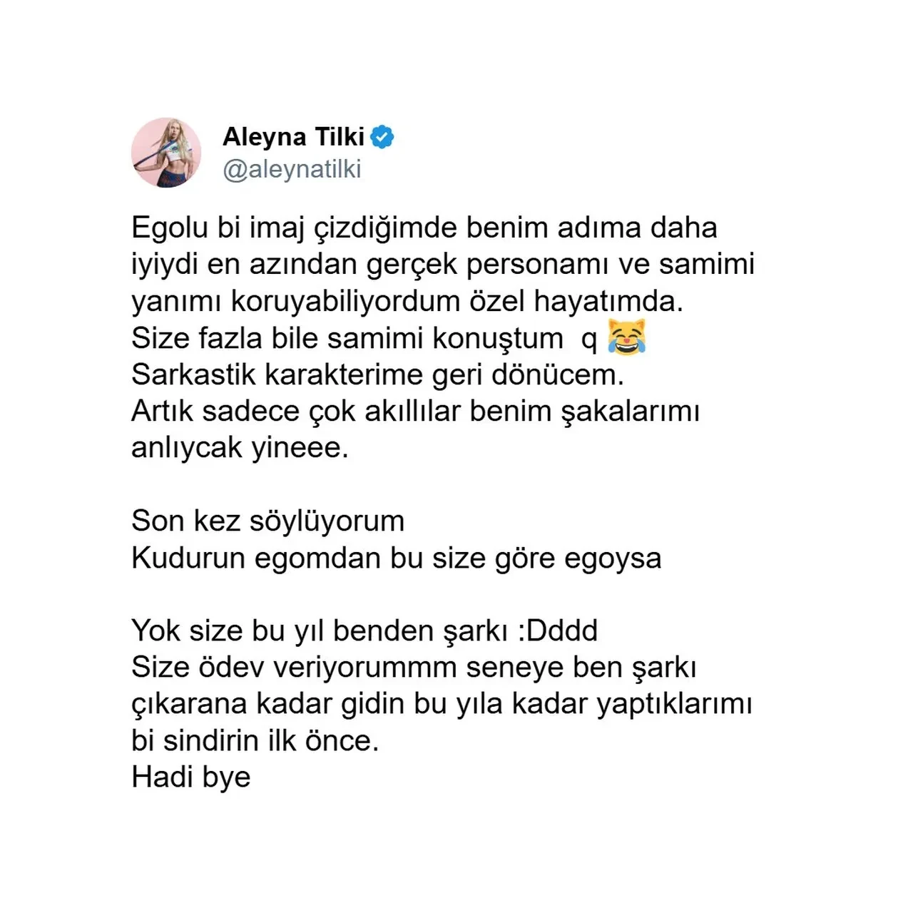 Aleyna Tilki hayranların ateş püskürdü! "Asıl ben sizi istemiyorum"