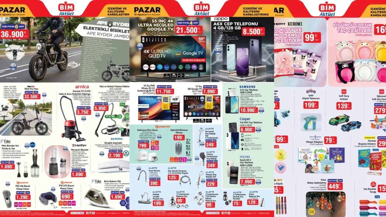 BİM 14-16 Ağustos aktüel kataloğu! Islak-Kuru elektrikli süpürge, masaj aleti, kelebek kurutmalık ve blender seti geliyor...