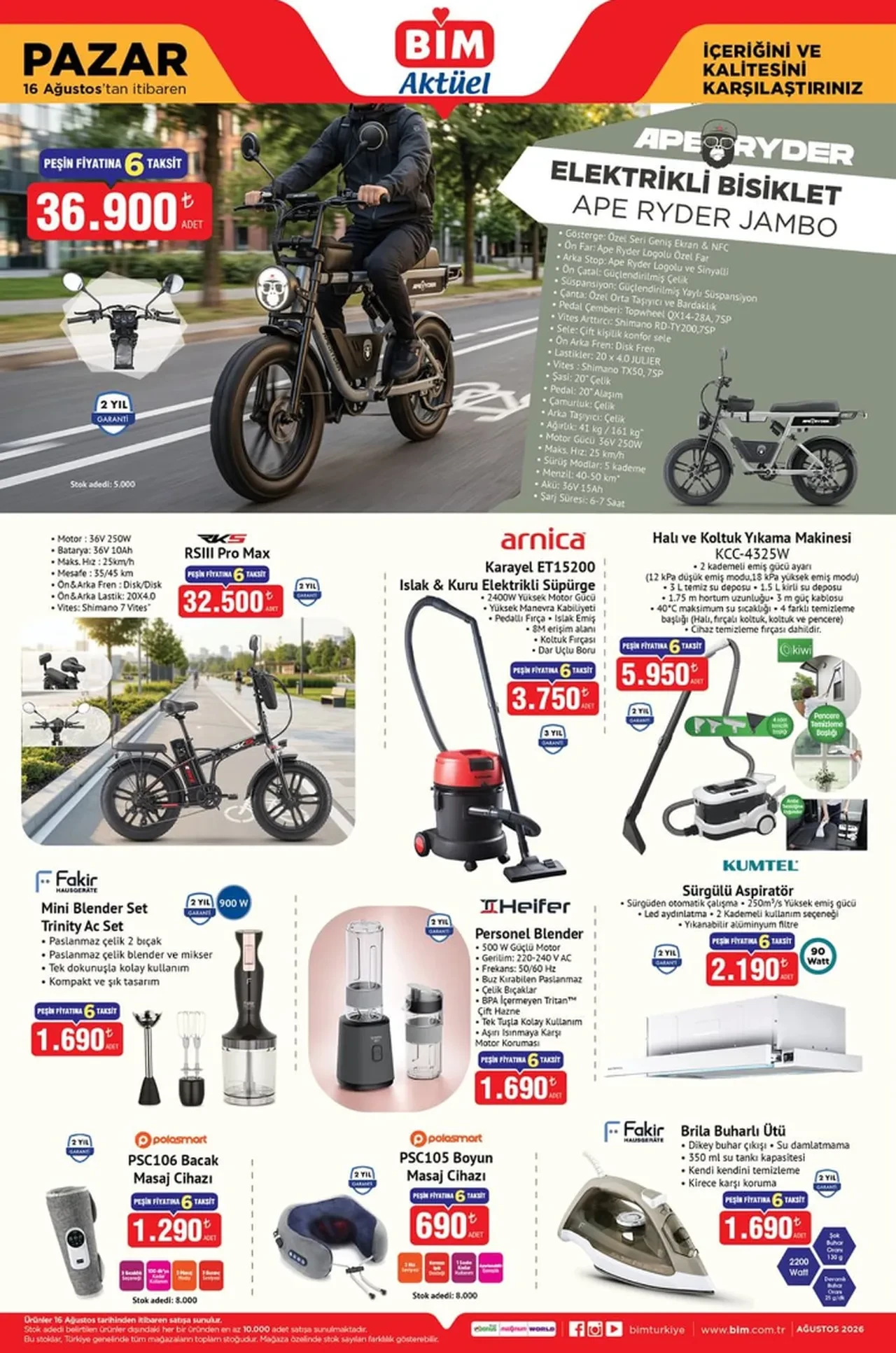 BİM 14-16 Ağustos aktüel kataloğu! Islak-Kuru elektrikli süpürge, masaj aleti, kelebek kurutmalık ve blender seti geliyor...