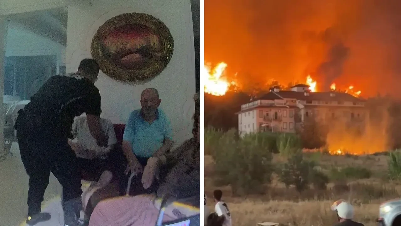 Huzurevi cayır cayır yandı! Polisler yaşlıları sırtında taşıdı