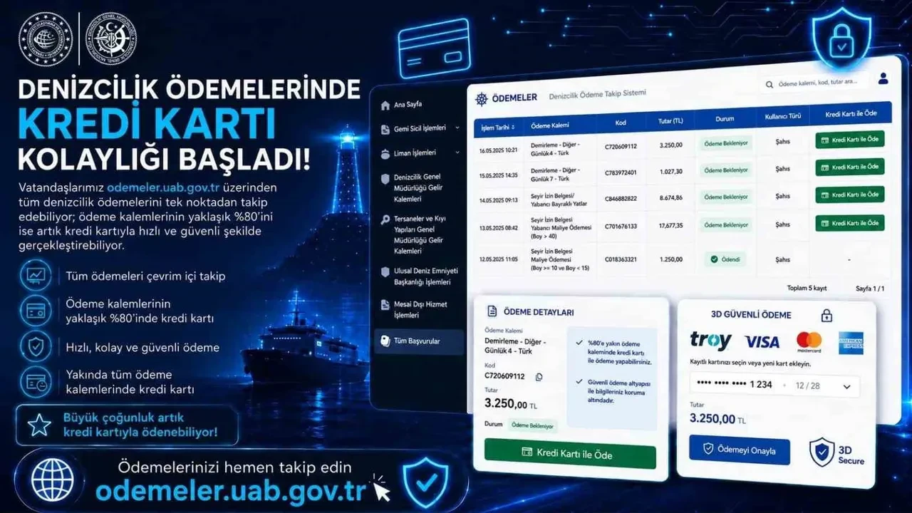Bakan Uraloğlu: 'Denizcilik ödemelerinin yaklaşık yüzde 80’i kredi kartıyla çevrim içi yapılabiliyor'