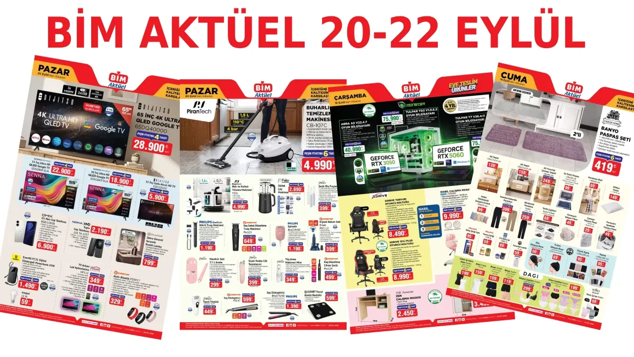 BİM 20-22 Eylül aktüel ürünler kataloğu 2026! Buharlı temizleme makinesi, halı-koltuk makinesi, analiz baskülü ve akıllı bileklik geliyor