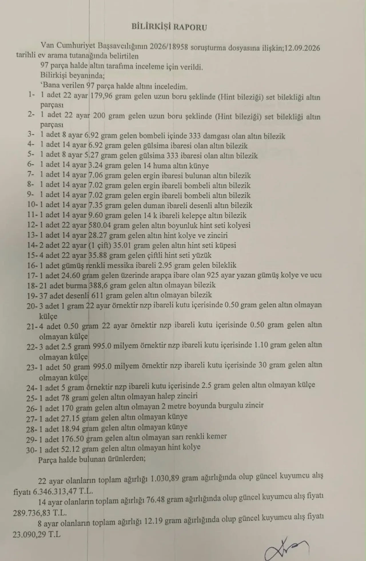 Vanlı Kara Haydar’ın düğününde sergilenen takılar çakma çıktı: 97 parçanın 78’i altın değil!