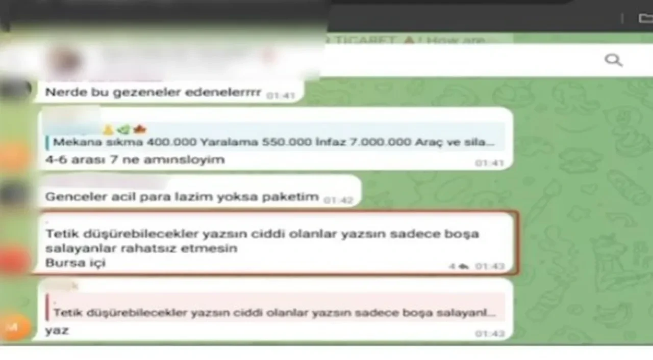 Mekana sıkma 400 bin TL, infaz 4 milyon TL! Bursa'da suç örgütlerini öven paylaşımlara operasyon