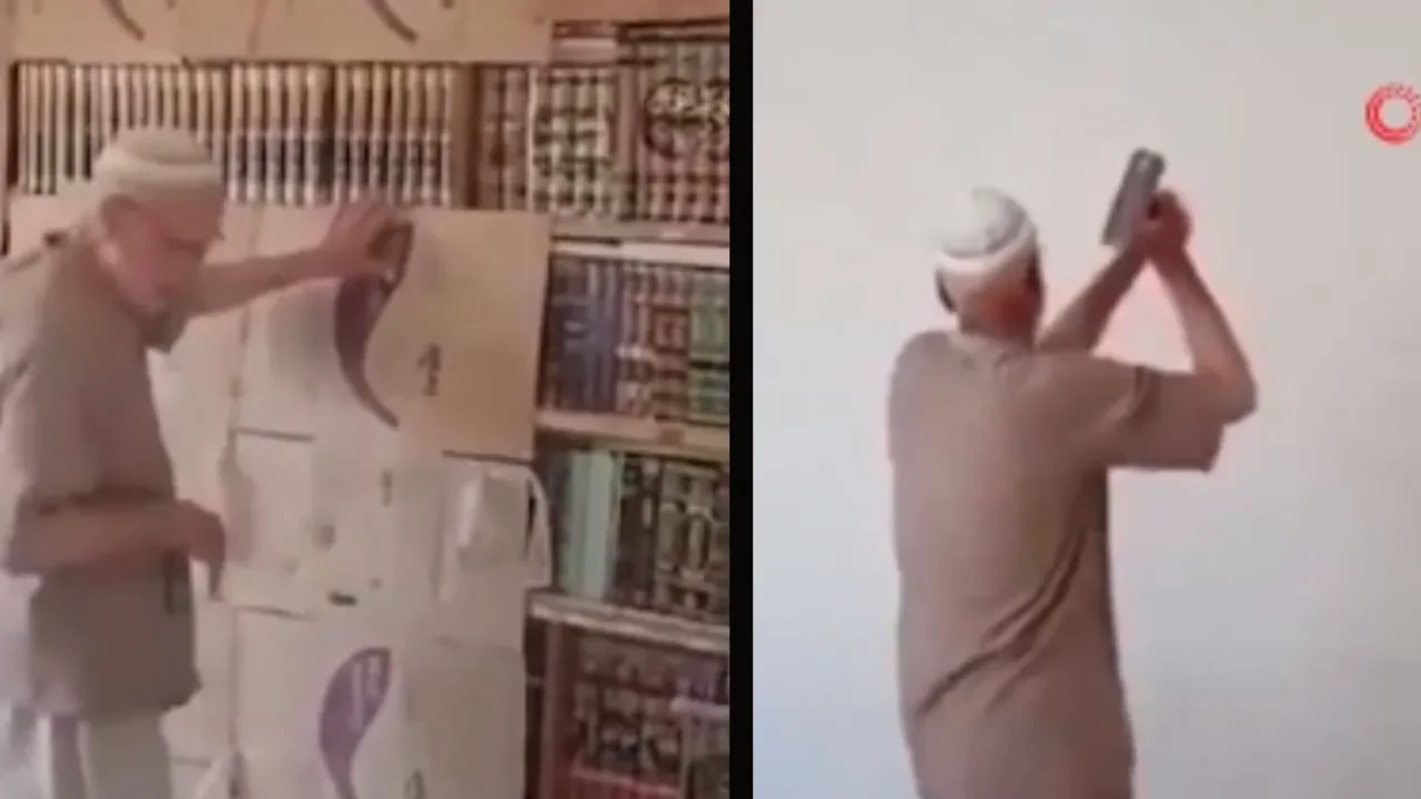 Yıllarca duvarın arkasında gizledi! Esad rejiminden sonra kütüphanesine tekrar kavuştu