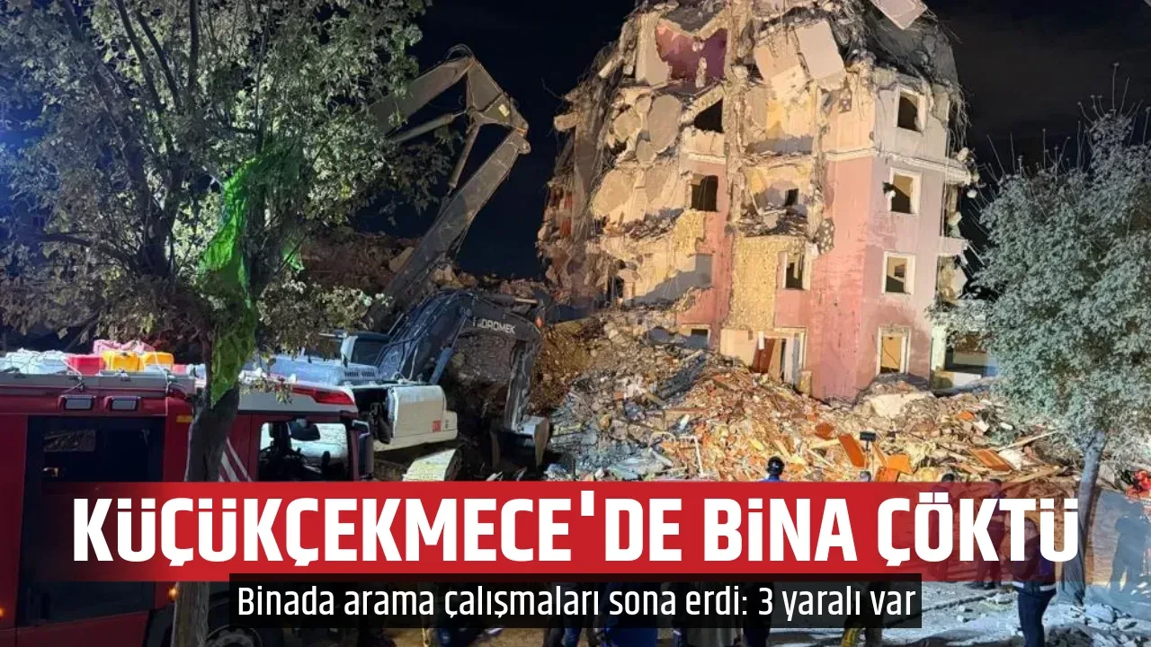 KÜÇÜKÇEKMECE'DE BİNA ÇÖKTÜ
