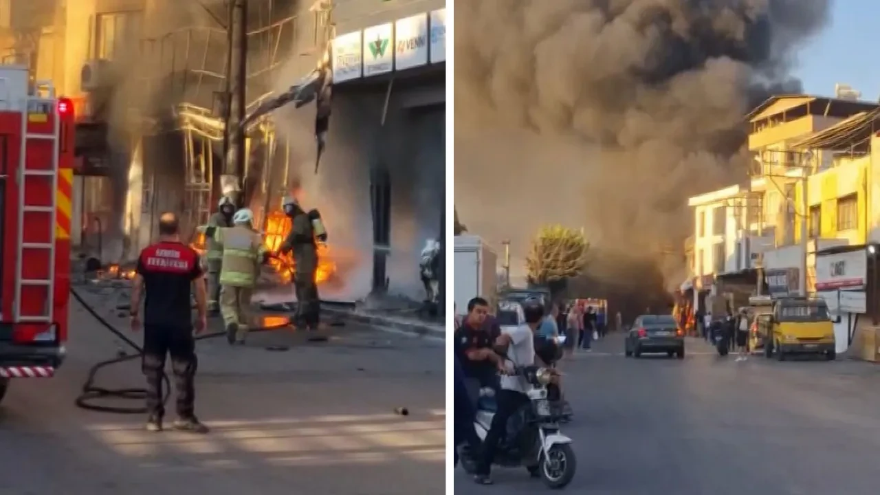 Boya malzemeleri bomba gibi patladı! İş yerinde yangın paniği 
