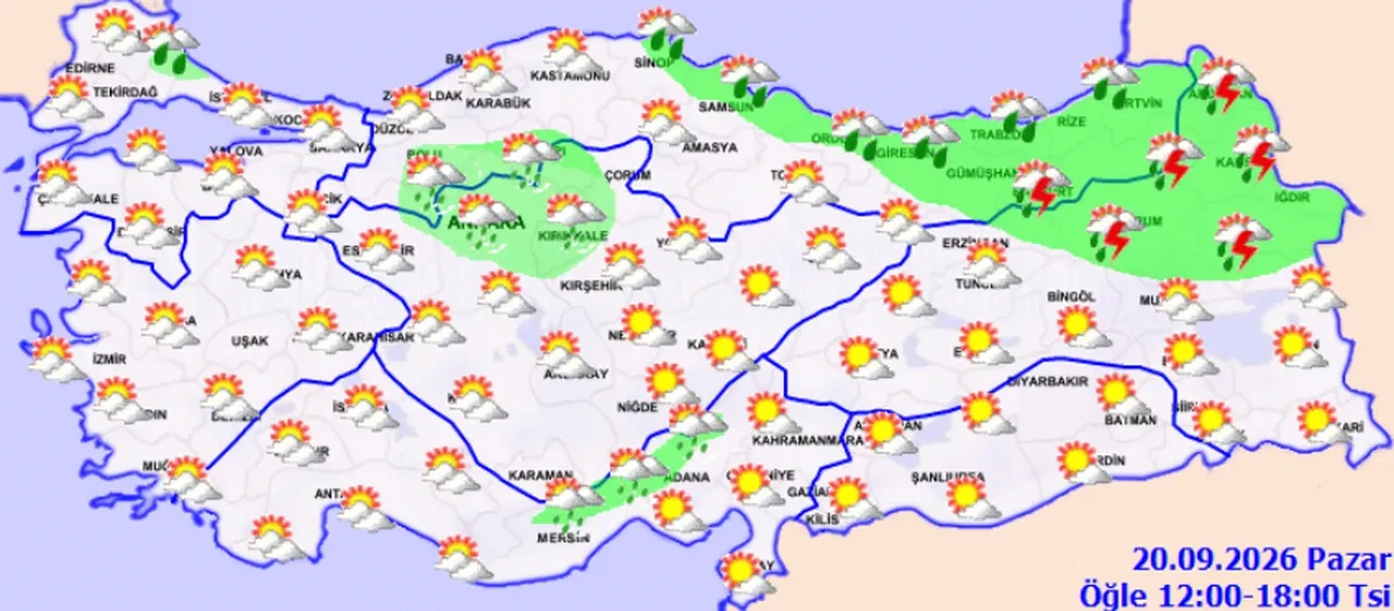 20 Eylül 2026 hava durumu | İstanbul dahil birçok ilde yağış bekleniyor: Meteoroloji, Doğu Karadeniz için sel, su baskını ve heyelan uyarısı yaptı