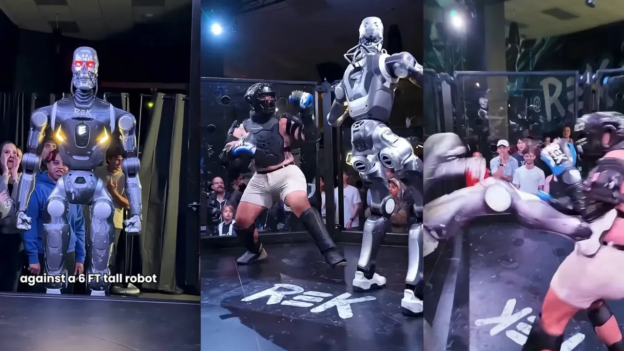 Robotla insan kafes dövüşüne çıktı! İşte karşılaşmanın kazananı