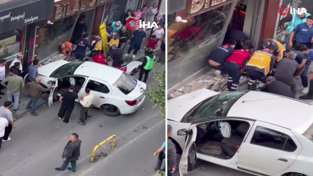 Bayrampaşa'da kaza yapan 2 otomobilden biri yayaların arasına savruldu: 5 yaralı