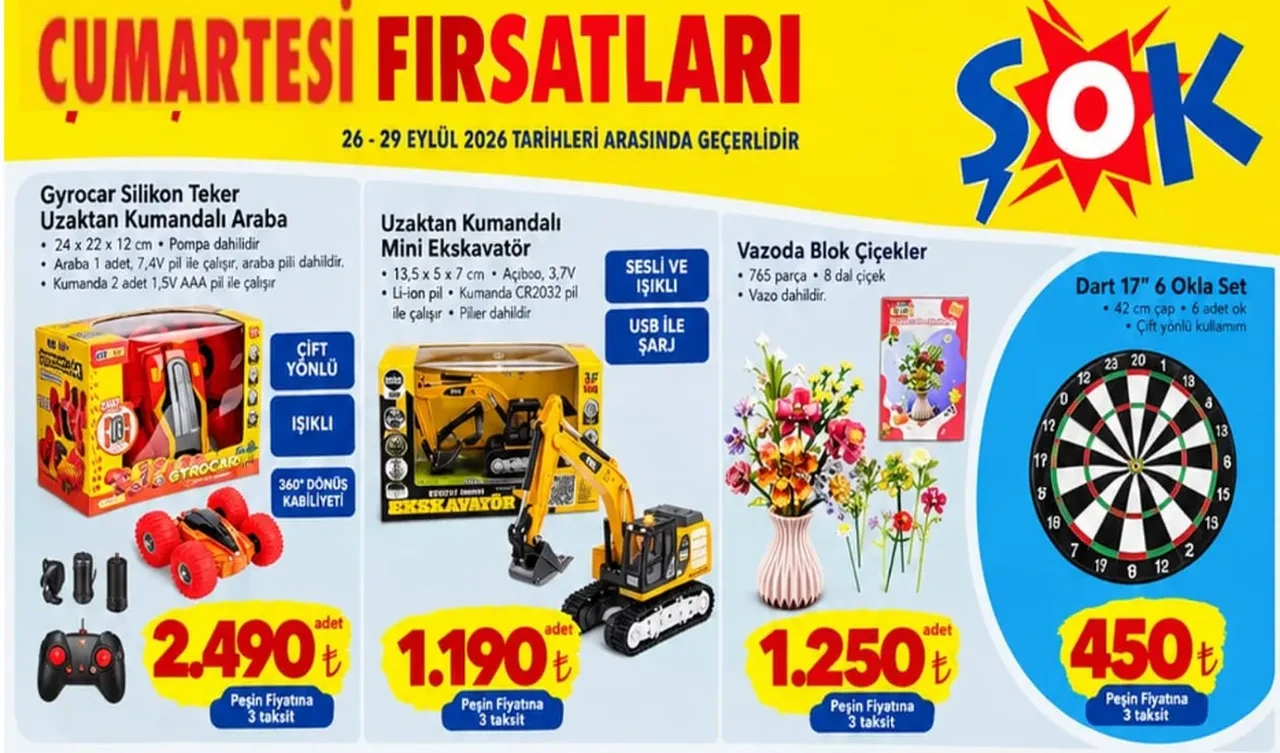 ŞOK 26-29 Eylül aktüel ürünler kataloğu 2026: Merdiven, takım çantası, duş başlığı seti ve organizer geliyor