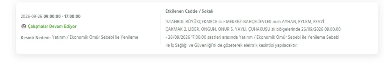 İstanbul elektrik kesintisi 26-27-28 Eylül! Hangi ilçelerde elektrikler kesilecek, ne zaman gelecek? Sokak sokak kesinti yaşanacak ilçeler