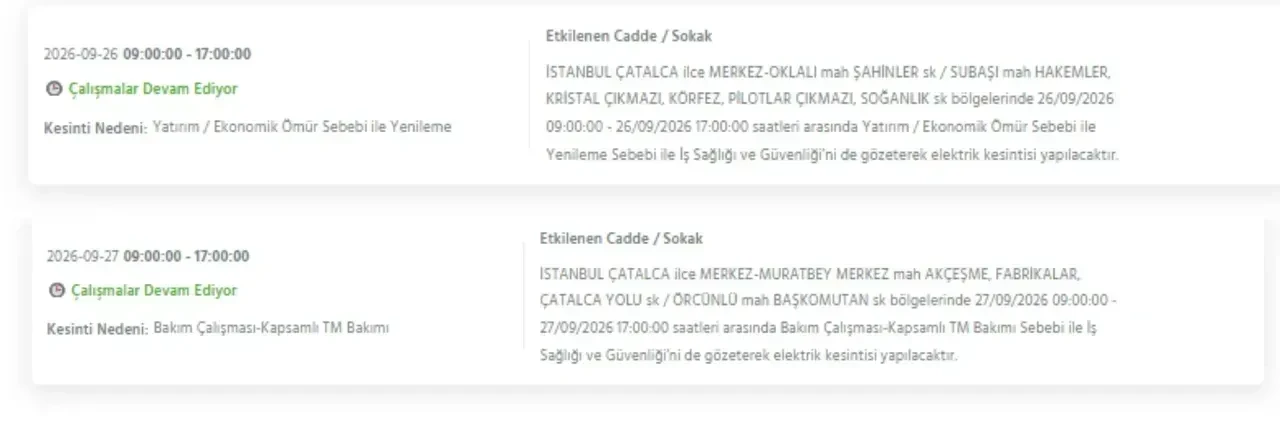 İstanbul elektrik kesintisi 26-27-28 Eylül! Hangi ilçelerde elektrikler kesilecek, ne zaman gelecek? Sokak sokak kesinti yaşanacak ilçeler