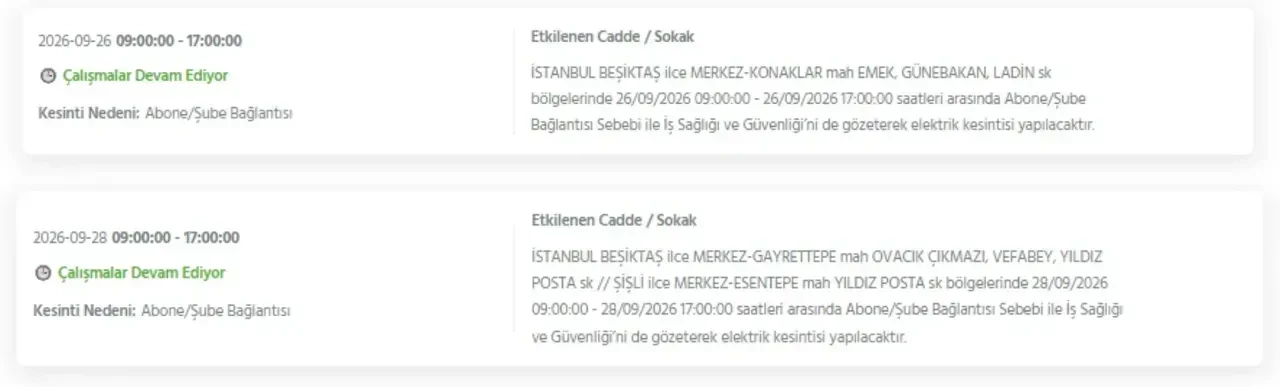 İstanbul elektrik kesintisi 26-27-28 Eylül! Hangi ilçelerde elektrikler kesilecek, ne zaman gelecek? Sokak sokak kesinti yaşanacak ilçeler