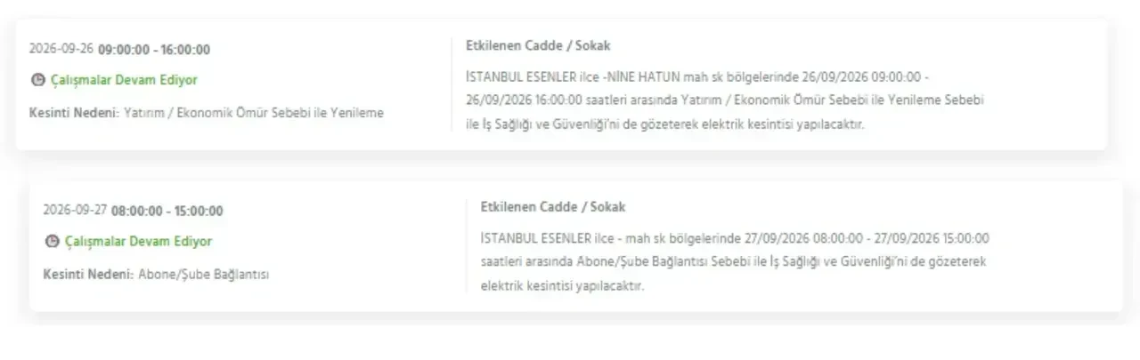 İstanbul elektrik kesintisi 26-27-28 Eylül! Hangi ilçelerde elektrikler kesilecek, ne zaman gelecek? Sokak sokak kesinti yaşanacak ilçeler
