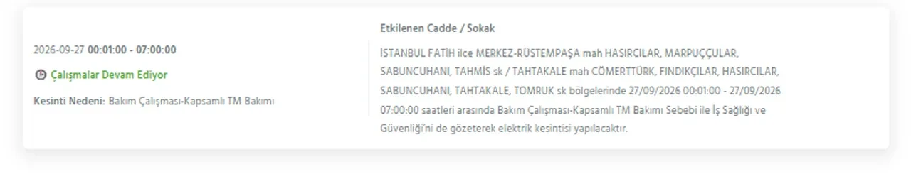 İstanbul elektrik kesintisi 26-27-28 Eylül! Hangi ilçelerde elektrikler kesilecek, ne zaman gelecek? Sokak sokak kesinti yaşanacak ilçeler