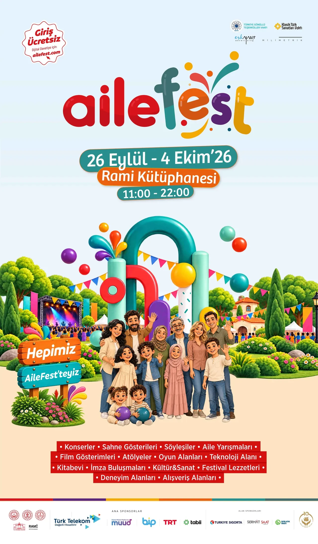 AileFest bilet ücretsiz mi, nerede, hangi tarihlerde? Aile Festivali 2026 konserler, çocuk etkinlikleri ve daha fazlasıyla başladı