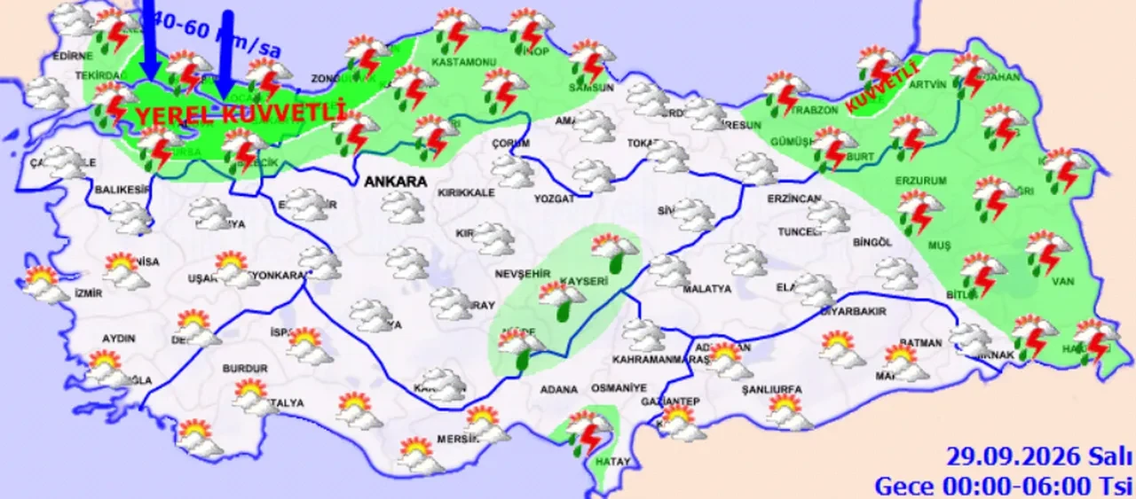 28 Eylül 2026 hava durumu | Sıcaklıklar düşüyor, birçok bölgede kuvvetli yağış ve fırtına bekleniyor!