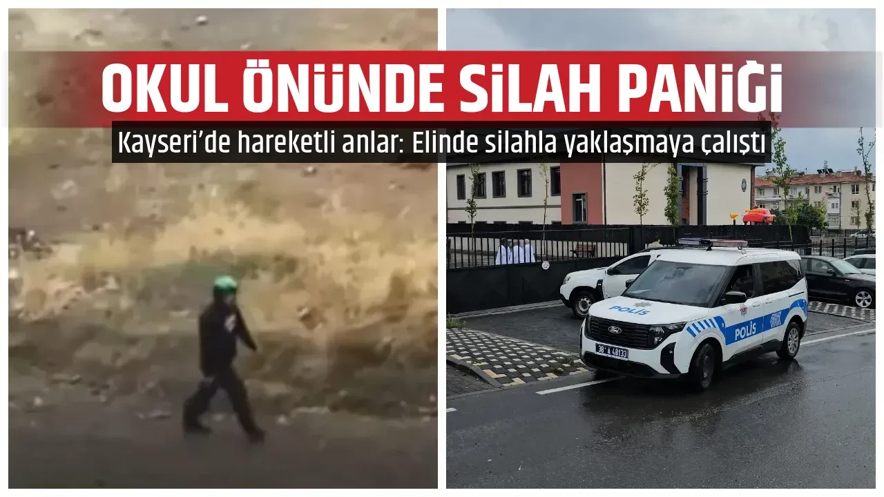 OKUL ÖNÜNDE SİLAH PANİĞİ