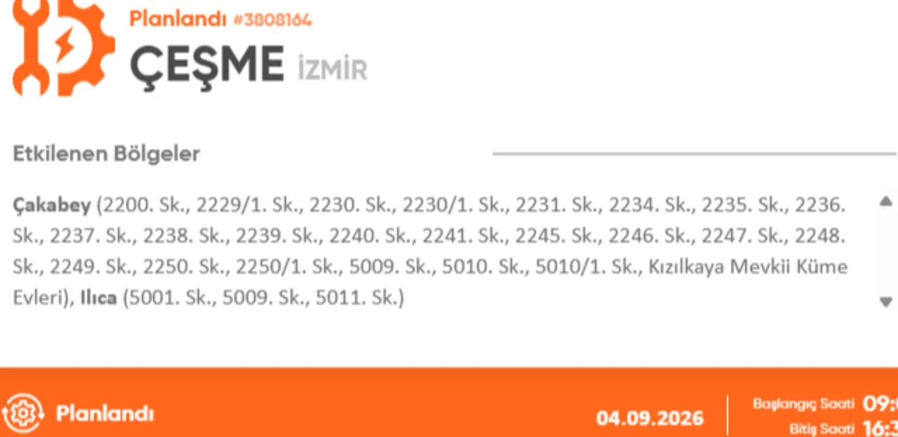 İzmir 4-5 Eylül elektrik kesintisi 2026! Elektrik kesintisi yaşanacak ilçe ve mahalleler açıklandı