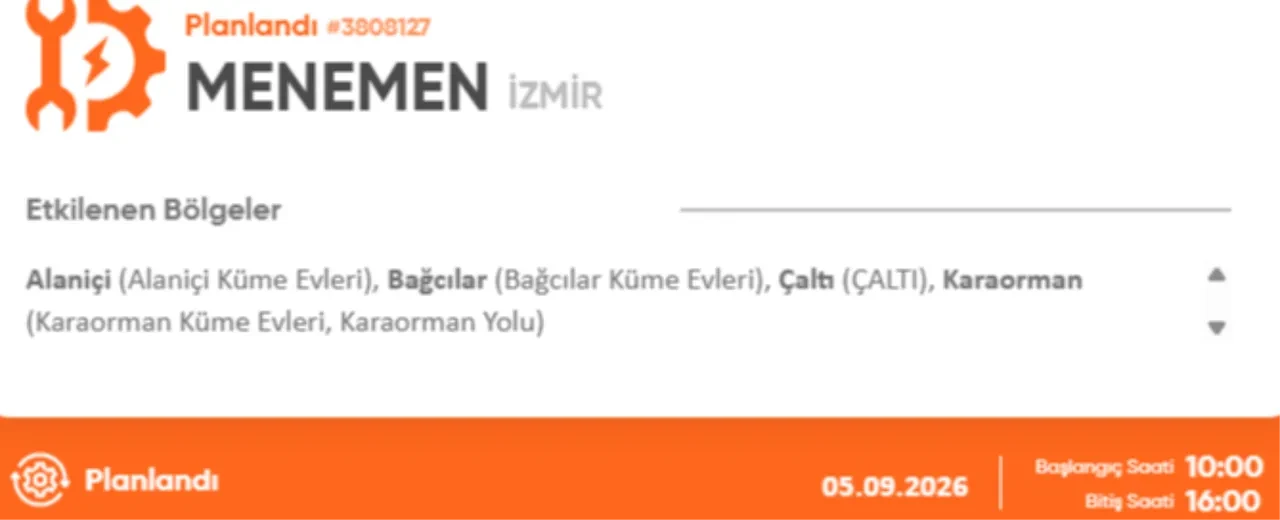 İzmir 4-5 Eylül elektrik kesintisi 2026! Elektrik kesintisi yaşanacak ilçe ve mahalleler açıklandı