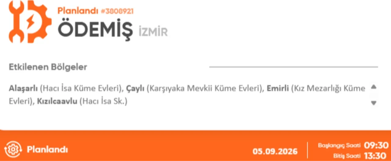 İzmir 4-5 Eylül elektrik kesintisi 2026! Elektrik kesintisi yaşanacak ilçe ve mahalleler açıklandı